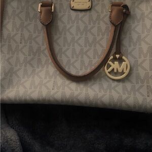 Michael Kors Beige and Brown Logo Tote